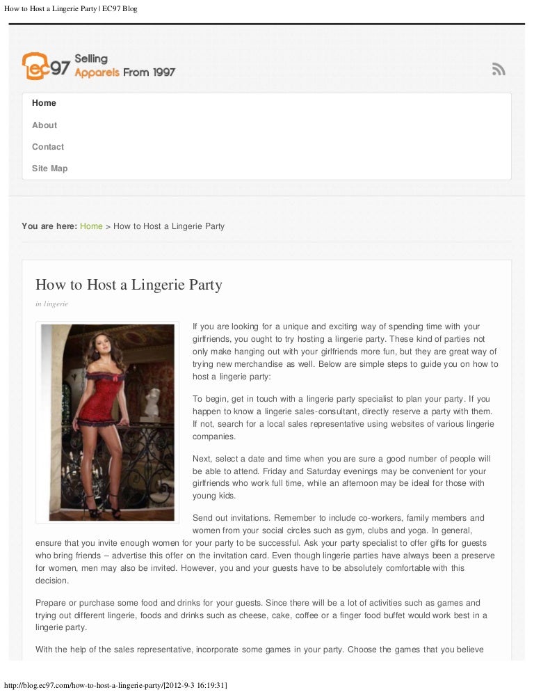 hosting home lingerie parties Hosting home lingerie parties